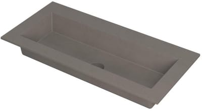 INK Kraft Wastafel Enkele Bak Zonder Kraangat - 1000x450x10 mm - Quartz Beton