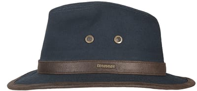 Hatland - UV Fedora hoed voor heren - Wadson - Marineblauw - maat M (57CM)
