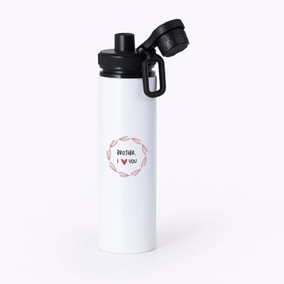 Hacebo® - brother I love you waterfles met draaidop zwart - Broer - de liefste broer - verjaardagscadeau - verjaardag - cadeau - cadeautje voor broer - broer artikelen - kado - geschenk - gift - water fles - 850ML