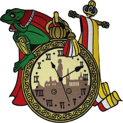 Embleem Rug Oeteldonk - Klok met Kikker