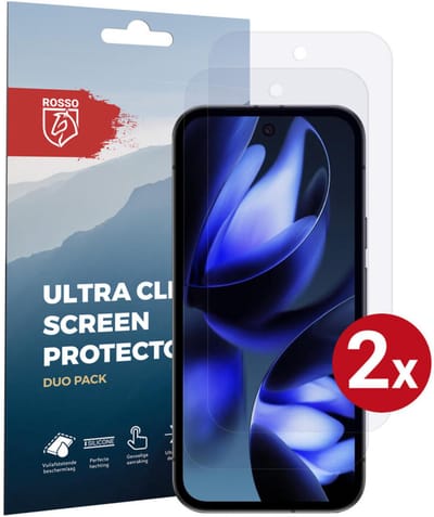 Rosso Screen Protector Geschikt voor Google Pixel 9a | Ultra Clear Duo Pack | TPU Folie | Case Friendly Beschermfolie | 2 Stuks