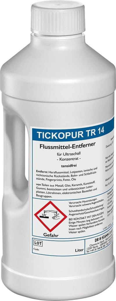 TICKOPUR TR14 - 2L flux verwijderaar voor printplaten, elektrische componenten, soldeer raamwerk en veel meer! (ultrasoon vloeistof - reinigings - reiniger - reinigingsmiddel - middel)