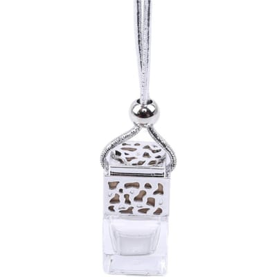Luchtverfrisser Ornament Parfumflesje Hanger Essentiële Oliën Auto Auto Parfumflesje Hangend Glazen Flesje Auto-styling zilver