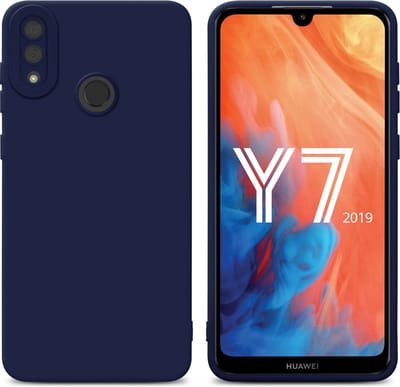 Cadorabo Hoesje geschikt voor Huawei Y7 2019 / Y7 PRIME 2019 in FLUID DONKER BLAUW - Beschermhoes gemaakt van flexibel TPU silicone Cover Fluid Case