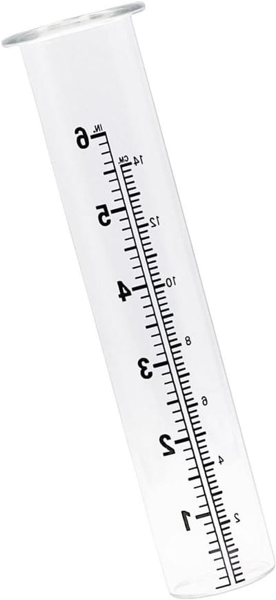Regenmeter Glas - Weerstation Meter - Neerslag Meten - Koudbestendig Ontwerp - 19 cm - Blauw