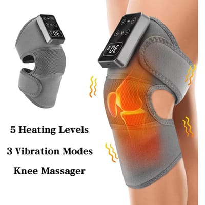 Elektrische Verwarmde Schouder Knie Massager 3-in-1 Vibratie Massage Ondersteuningsband Voor Pijnverlichting Warme Kompres
