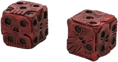 Skelet Dobbelstenen - Gothic Set - Bordspellen Spelen - Handgesneden Hars - 2 cm - Zwart