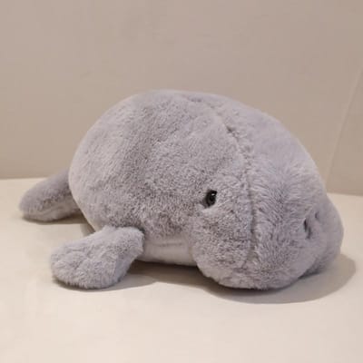 Kawaii Zeekoe Pluche Speelgoed Schattige Anime Dugong Knuffelpop Levensgetrouwe Zee Koe Simulatie Zacht Pluche Cadeau 40cm lichtgrijze kleur
