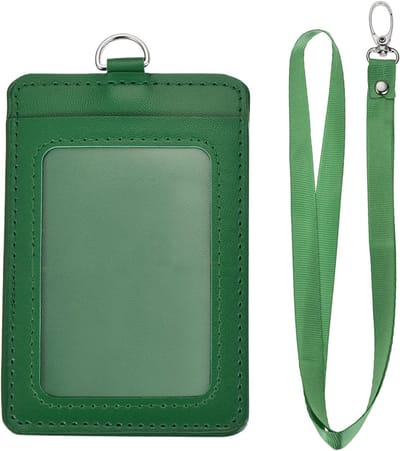 Kaarthouder - Naamkaartje Houder - Veilig Identificeren - Afneembare Knoop - 10.5 x 6.9 Inch - Groen