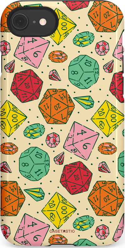 Casetastic Hoesje Geschikt voor Apple iPhone 7/8/SE - Stijlvolle Beschermende Duo-layer Case - D20 Geluksrol
