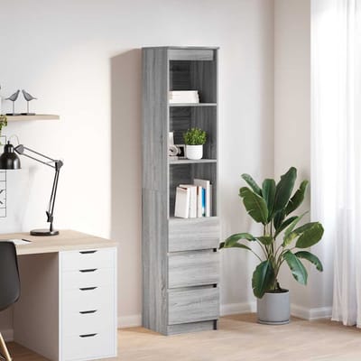 vidaXL - Hoge - kast - 37,5x35x180 - cm - spaanplaat - grijs - sonoma