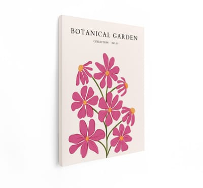 Artaza Canvas Schilderij Roze Bloemen - 30x40 cm - Wanddecoratie Botanical Garden - Muurdecoratie Vintage - Kamer Accessoires