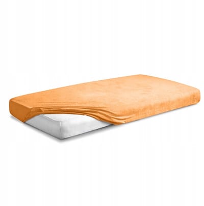 Badstof hoeslaken met elastiek 160x200cm - Oranje