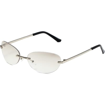 Women Y2K Oval Sunglasses Rimless  Trendy  UV400 Protection Eyepiece Men  Fashion Sun Glasses Outdoor Color Lenses as show