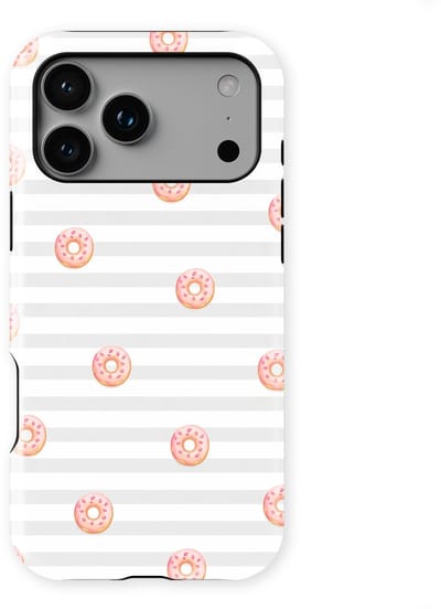 DripCase Hoesje geschikt voor iPhone 17 Pro | Happy Stripes Motief | Magnetisch Opladen | 2-in-1 Ontwerp | Vrolijke Backcover geschikt voor iPhone 17 Pro Donut Daydream