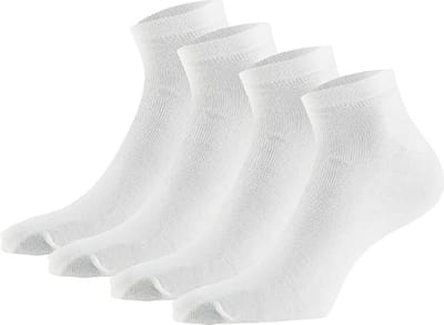 Marco Rossi - Sneakersokken bio katoen - Naadloos - sneaker - Lage sokken - Cotton - Duurzaam - Antigeur - Ademend - Dames & Heren - Sokken - Wit - 4 paar - Maat 35-38