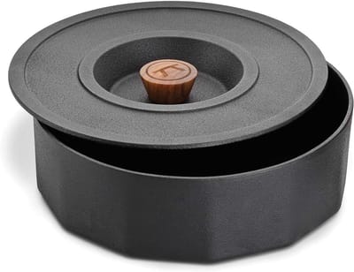 Gietijzeren Multifunctionele Pot - Tortilla Pannenkoekenwarmer - Koken en Serveren - Veelzijdige 2-in-1 Functie - 3 Quart - Zwart