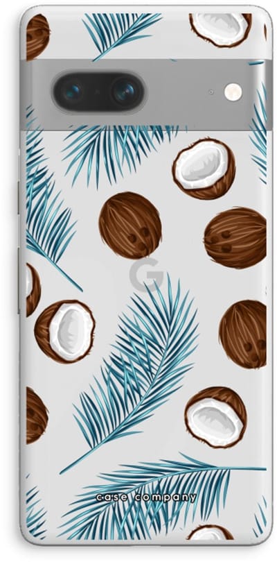 Case Company® - Hoesje geschikt voor Google Pixel 7 hoesje - Kokosnoot - Soft Cover Telefoonhoesje - Bescherming aan alle Kanten en Schermrand