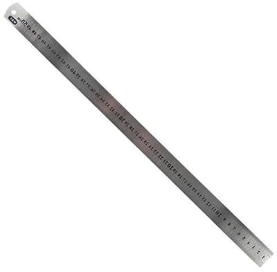 Roestvrijstalen Liniaal - Meetlat Bureau - Tekenen Meten - Gedrukte Cijfers - 50 cm - Zilver
