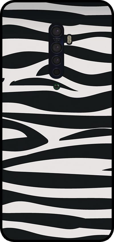 Smartphonica Telefoonhoesje Geschikt voor Oppo Reno2 met zebra opdruk - TPU backcover case zebra design - Zwart Wit geschikt voor Oppo Reno2