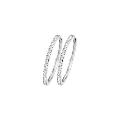 Blush Oorringen 7306WZI 14k Witgoud met Zirkonia