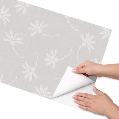 Coloray Meubel Wrap Folie - Grijs Meubelfolie - 50x100 cm - Decoratiefolie Zelfklevend Bloemenpatroon - Meubelfolie Zelfklevend - Minimalist Meubelfolie - Wrapfolie Keuken - Wanddecoratie - Bloemen en planten