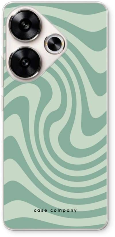 Case Company® - Hoesje geschikt voor Xiaomi Poco F6 hoesje - Swirl Groen - Soft Cover Telefoonhoesje - Bescherming aan alle Kanten en Schermrand
