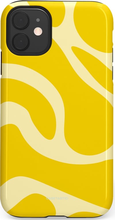 Casetastic Hoesje Geschikt voor Apple iPhone 11 - Stijlvolle Beschermende Duo-layer Case - Citroen Gele Zonnestraal