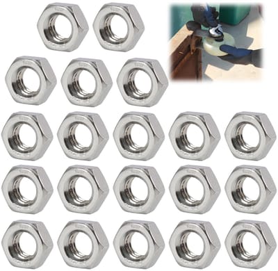 Dailygoods- Zeskantmoeren M6 - 20 stuks V2A - Roestvrij Staal - Duurzaam - Corrosiebestendig - Geschikt voor Bouw en Machinebouw - Borgmoeren
