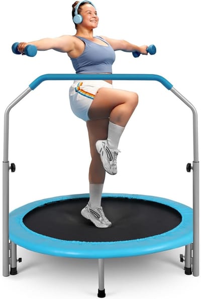 SCH® Fitness Trampoline - Trampoline - Fitness - Lichtblauw - ‎102cm x 102cm x 120cm