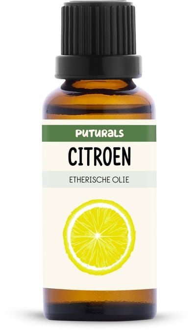 Puturals Citroen Olie 100% Natuurlijk - 30ml - Puur en Vegan - Citroen Etherische Olie voor Gezicht, Lichaam, Nagels en Aromatherapie