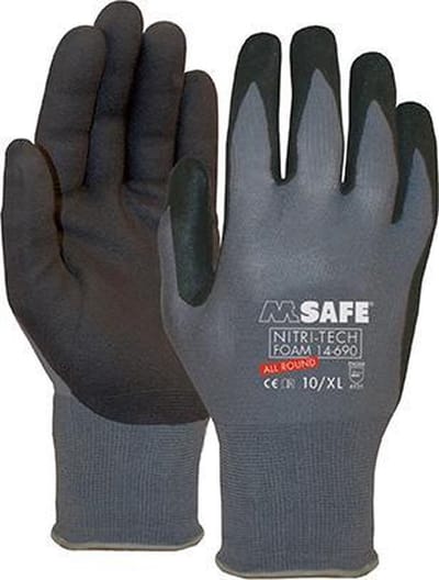 OXXA Nitritech - Flexibele werkhandschoenen - Zwart / Grijs - Goede grip - Maat 10/XL