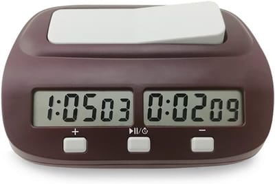 Schaakklok Timer - Digitale Klok - Bordspellen Toernooien - 3-in-1 Functies - 10 Uur Timing - Koffie Bruin
