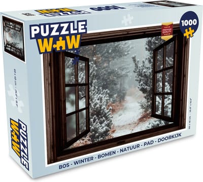 Puzzel Bos - Winter - Bomen - Natuur - Pad - Doorkijk - Legpuzzel - Puzzel 1000 stukjes volwassenen