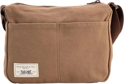 Crossbody Tas - Schoudertas Heren - Dagelijks Gebruik - Verstelbare Band - 28 x 23 cm - Lichtbruin