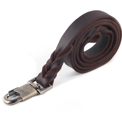 1 stuks Zachte Leren Hondenhalsband & Lijn in Hondenketting (2,5 x 90 cm)