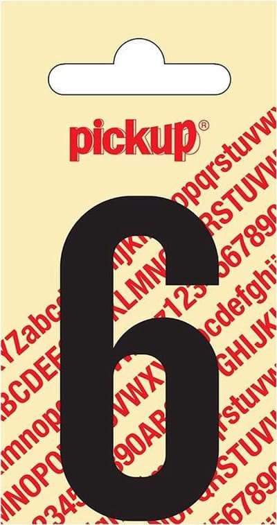 Pickup plakcijfer Nobel 60 mm zwart 6 - 310020606