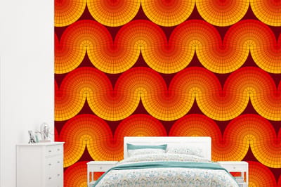 Behang - Fotobehang Design - Retro - Rood - Abstract - Breedte 315 cm x hoogte 260 cm