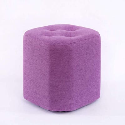 Vierkante Ottomaanse Poef - Voetenbank Stoel - Extra Zitplaats - Wasbare Hoes - 28 x 28 cm - Paars