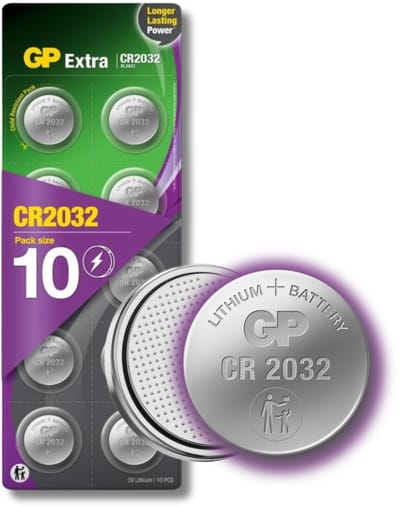 GP Extra Lithium CR2032 batterij - 10 stuks knoopcel batterijen CR2032 3V (Airtag batterij, DL2032)