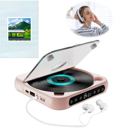 Bluetooth CD-speler - Draagbare CD-speler - Hi-Fi Geluidskwaliteit - 2000mAh Oplaadbare Batterij - 6 Uur Speeltijd - 2.4GHz Bluetooth - Met Anti-schok Technologie - Lichtgewicht 280g - Roze