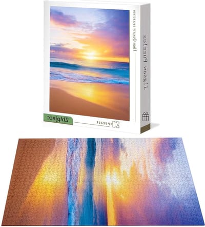 Houten Puzzel - Legpuzzel Kunstpuzzel - Ontspanning thuis - Grote afmeting - 141 x 87 cm - Zonsondergang