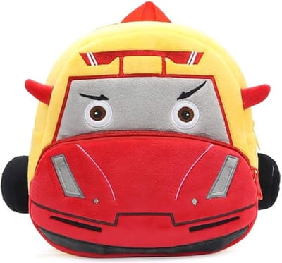 BoefieBoef Raceauto Rugzak Kind – Kinderrugzak & Kinder Rugzak – Rugtas Kind voor Peuter en Kleuter – 3D Design – Geel