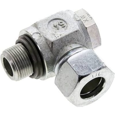 18L & M22x1.5 Verzinkt Stalen Swivel Joint Snijringkoppeling Buitendraad 315bar NBR O-ring Draaibaar ISO 8434-1