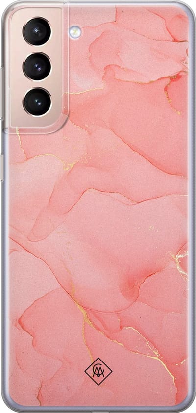 Casimoda® hoesje - Geschikt voor Samsung S21 Plus - Marmer Roze - Backcover - Siliconen/TPU - Roze