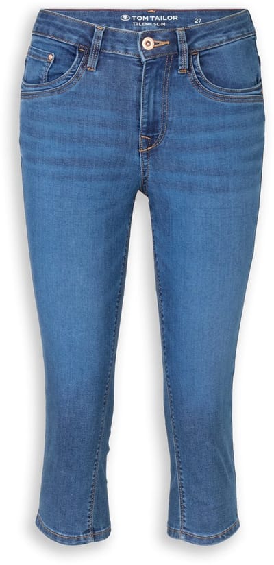 Tom Tailor - TTLENE SLIM capri-jeans met veel stretch - Maat 31 - Clean Mid Stone Blue Denim