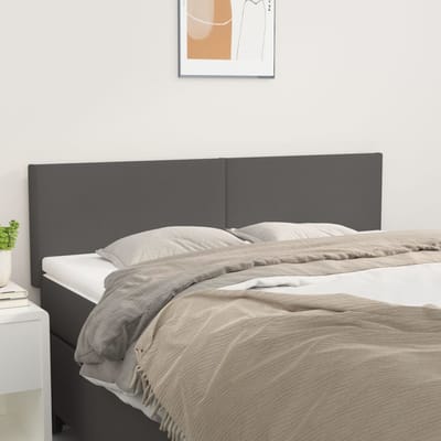 vidaXL - Hoofdborden - 144x5x78/88 - cm - kunstleer - grijs
