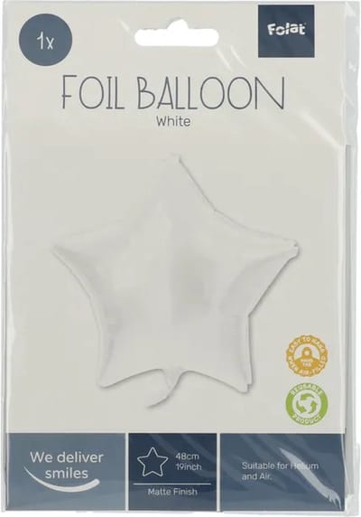 Folat - Folieballon Ster Wit - 48 cm