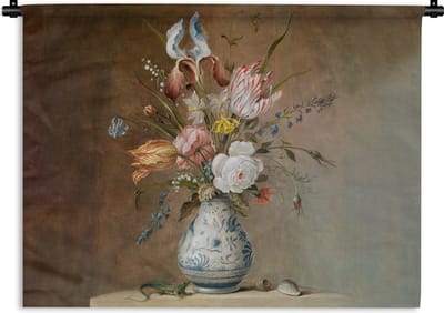 Wandkleed - Wanddoek - Oude meesters - Bloemen - Balthasar van der Ast - 120x90 cm - Wandtapijt