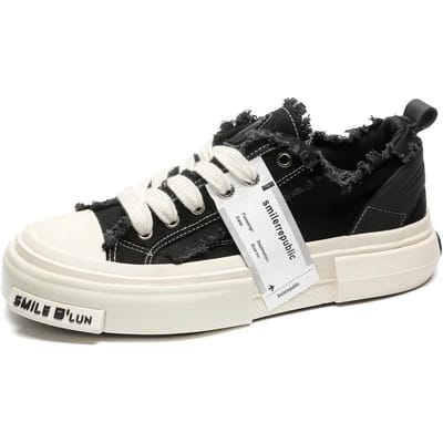 Modieuze zomerse casual sneakers, nieuwe lage, ademende platte schoenen voor heren, canvas schoenen, herenschoenen, platformschoenen, gevulkaniseerde schoenen 44 zwart